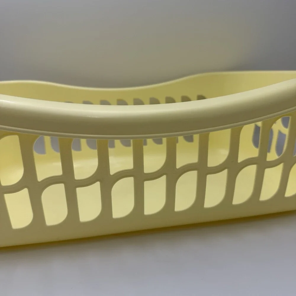 Yellow Laundry‎ Basket Handles Sturdy Prop Shallow Butter Yellow